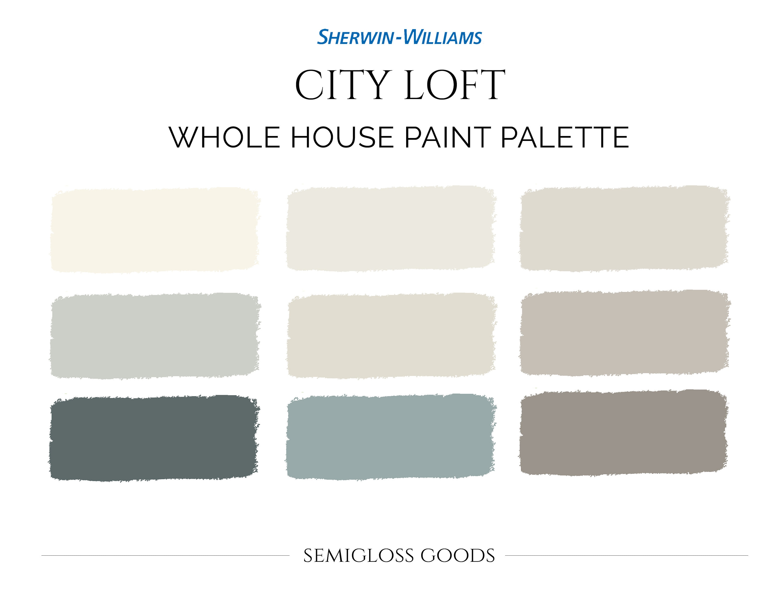 City Loft Paint Palette Sherwin-williams City Loft Paint - Etsy India