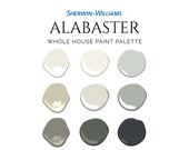 Alabaster Paint Palette, Sherwin-Williams, Alabaster Coordinating Colors, Alabaster Trim, Color Palette, Modern English, Modern Farmhouse