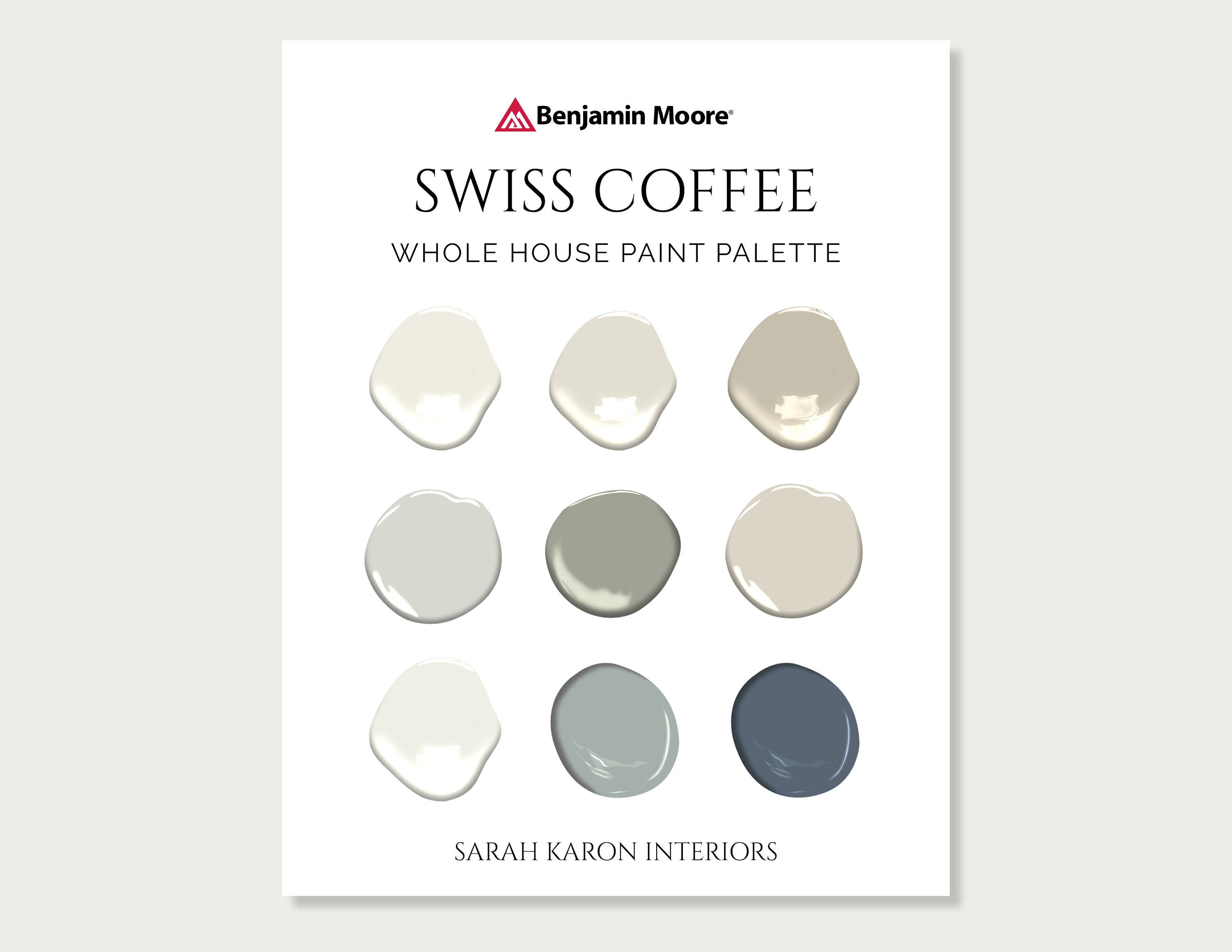 Swiss Coffee Paint Palette Benjamin Moore Swiss Coffee