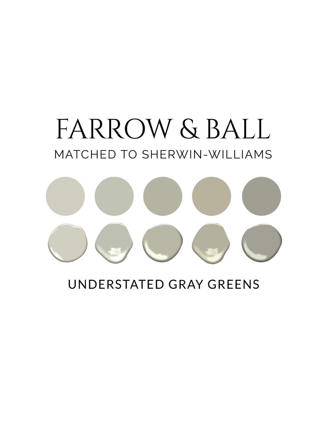 Farrow & Ball Matched to Sherwin Williams Farrow Ball Dupes Etsy