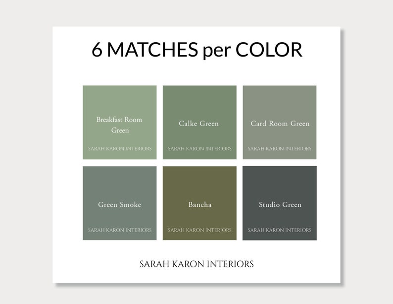 Farrow & Ball Green Paint Matches Farrow Ball Dupes Green Etsy