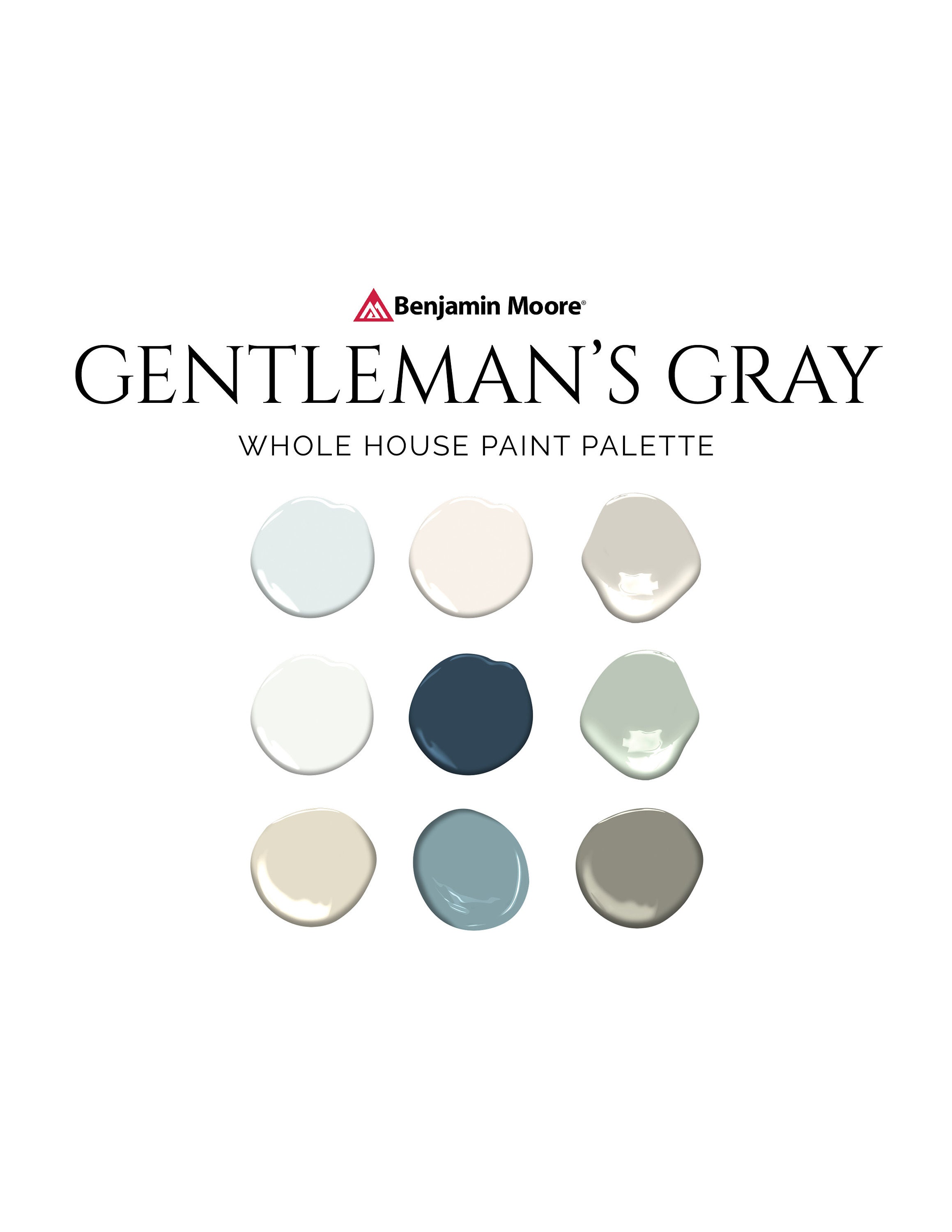 Benjamin Moore Gentleman's Gray Palette Chic Color Etsy