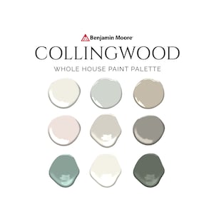 Benjamin Moore Collingwood-palett, Collingwoodgrå, Collingwood-exteriör, Collingwood-skåp, Collingwood-komplement, accenter, OC-28