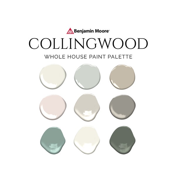Benjamin Moore Collingwood Palette, Collingwood Gray, Collingwood Exterior, Collingwood Cabinets, Collingwood Complements, Accents, OC-28