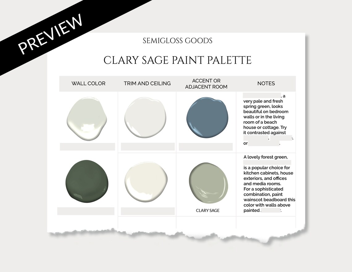 Sherwin Williams Clary Sage Palette Sage Green Color Palette Etsy