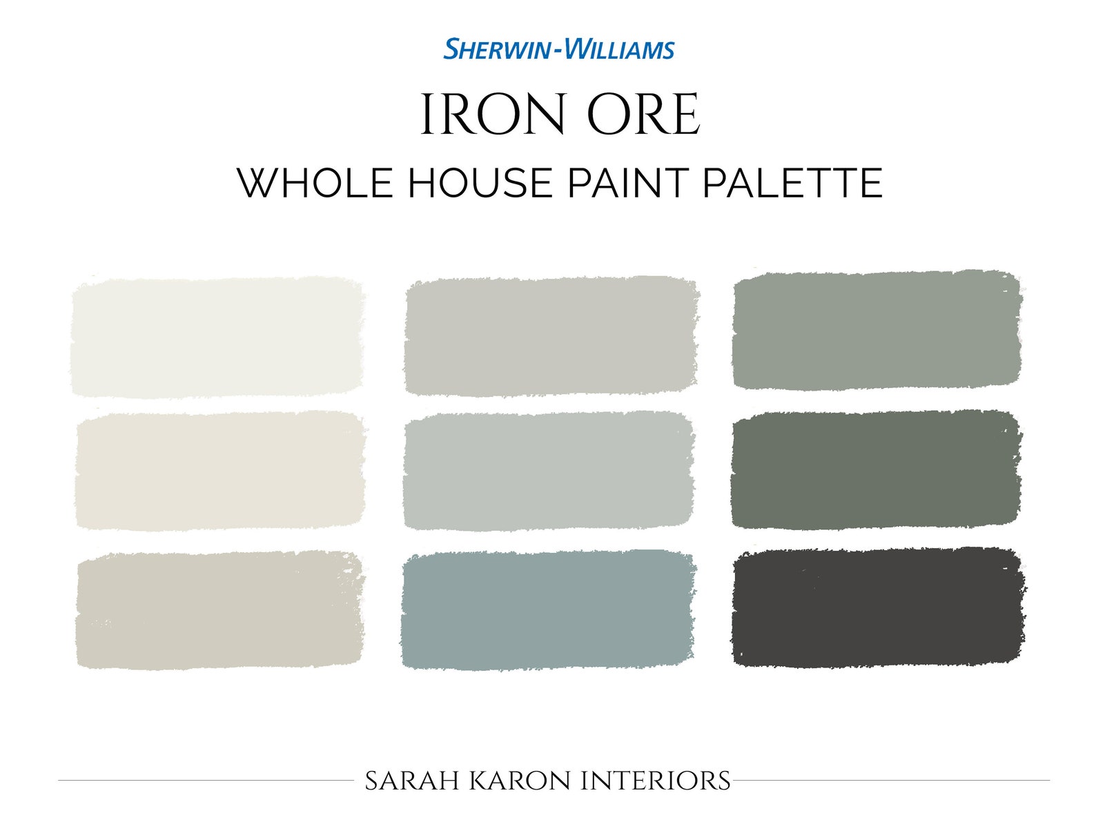 Sherwin Williams Iron Ore Palette Iron Ore Kitchen Etsy