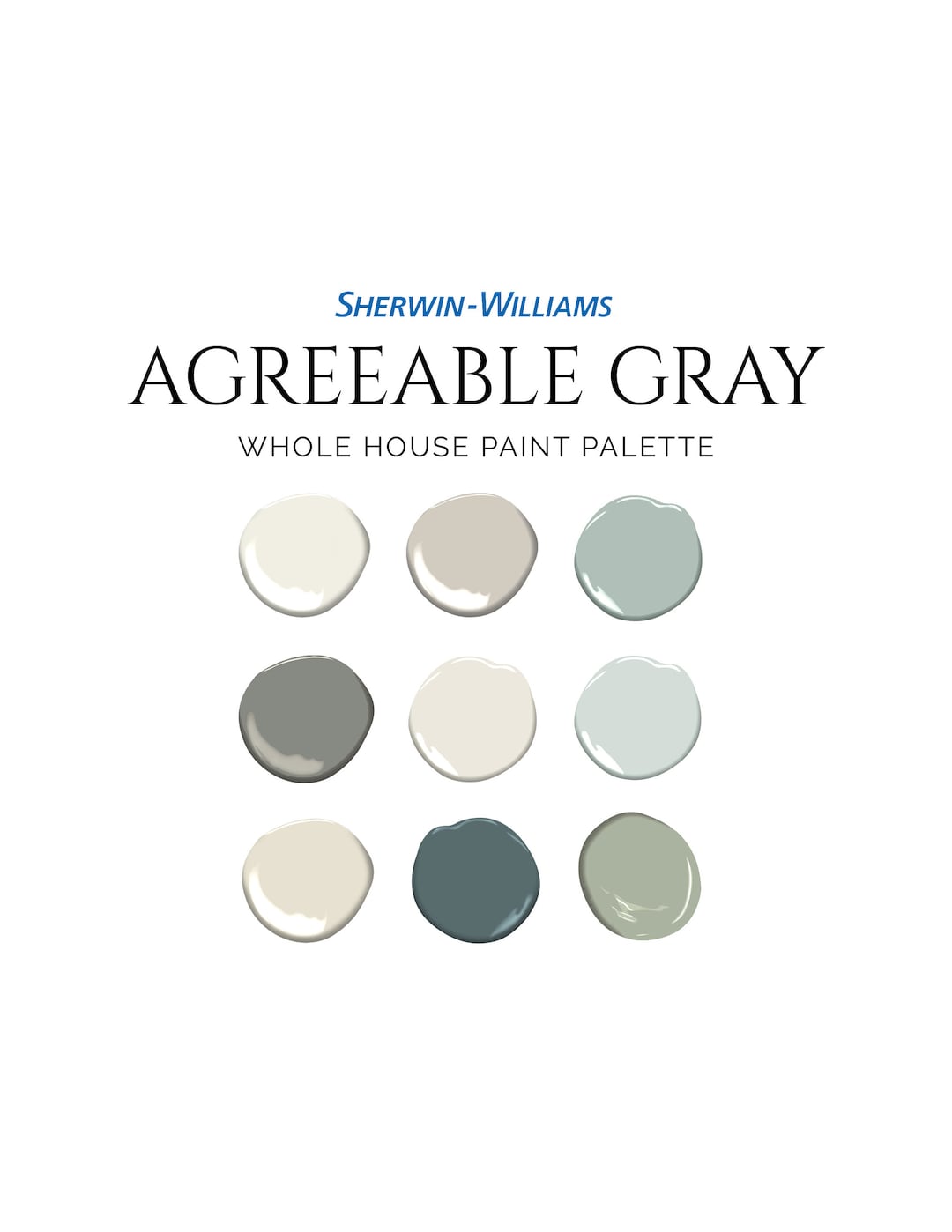 Sage Green Paint Palette, Sherwin Williams, Whole House Paint