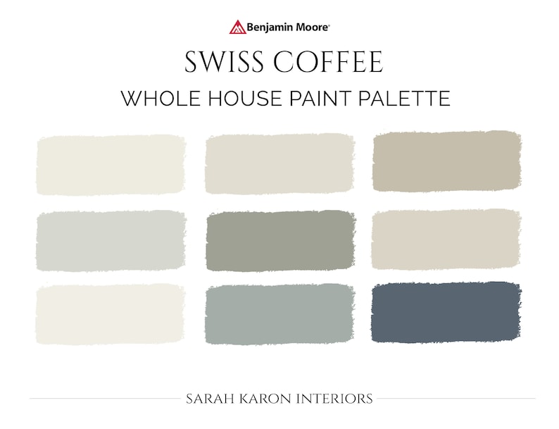 Swiss Coffee Paint Palette, Benjamin Moore, Whole House Interior Paint ...