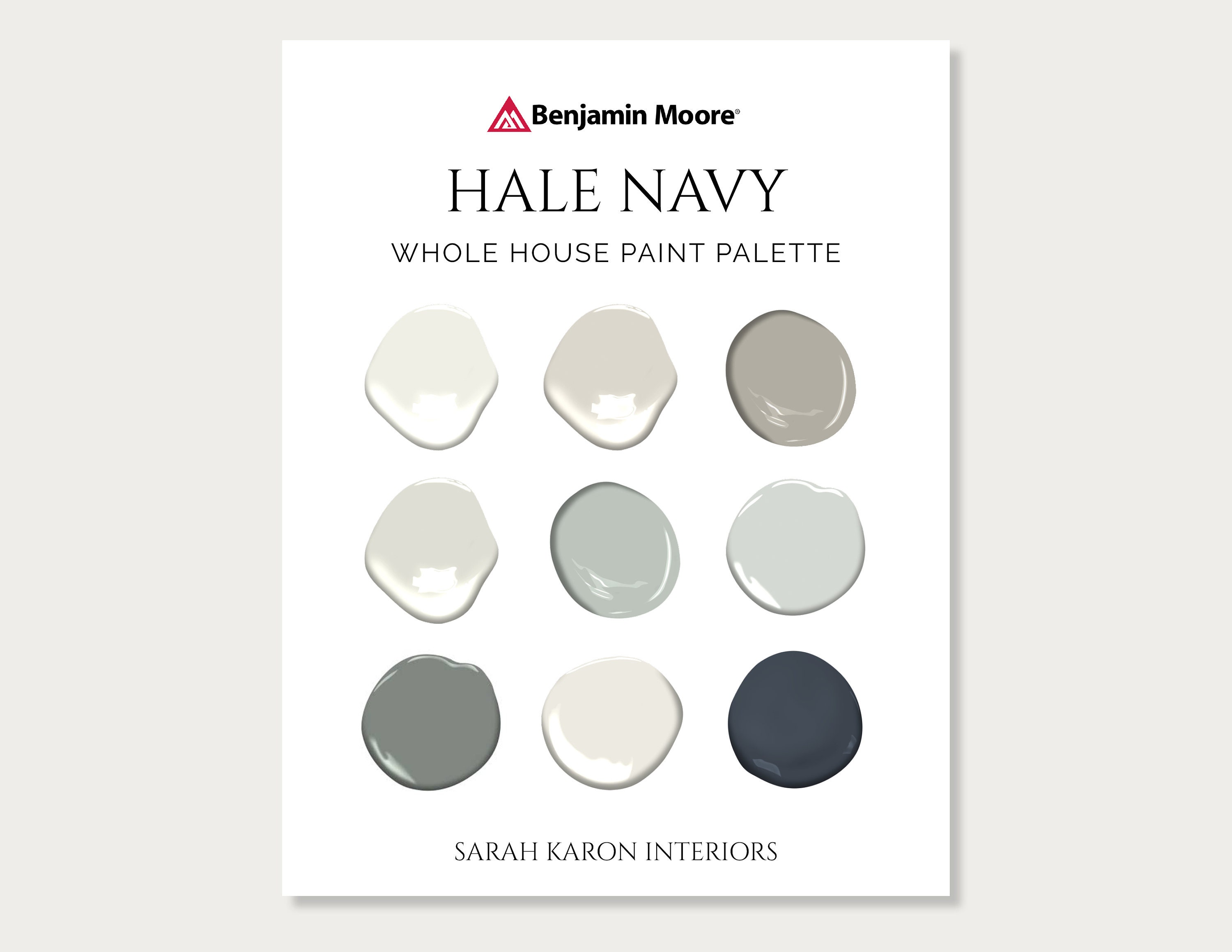 Hale Navy Paint Palette Benjamin Moore Hale Navy Etsy