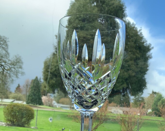 Waterford Araglin Pattern Crystal Water Goblets. Discontinued Pattern