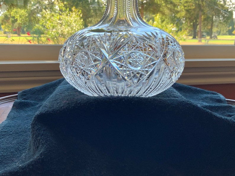 American Brilliant Cut Glass Parpoint Adonis Carafe Etsy