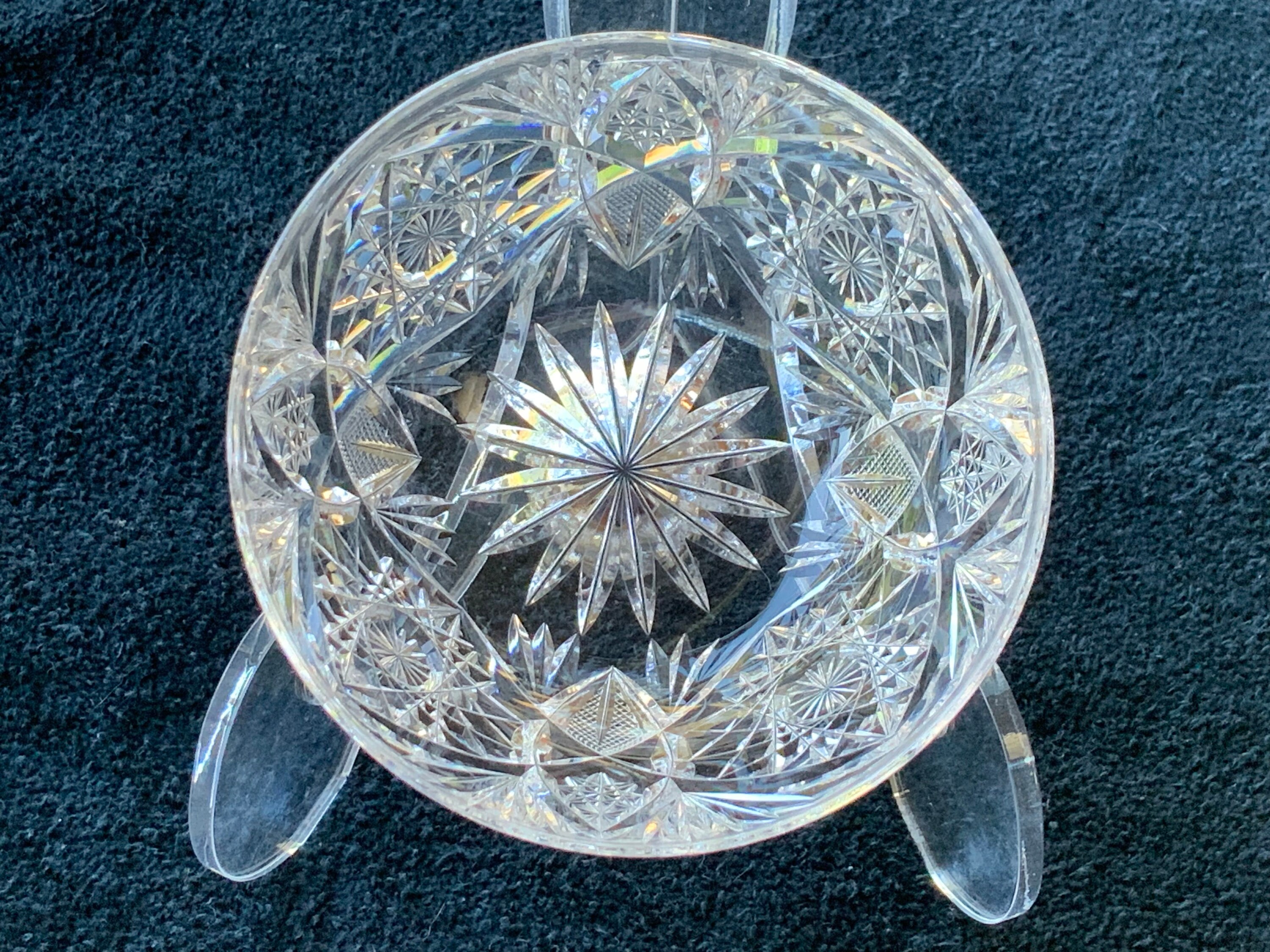 American Brilliant Cut Glass J. Hoare Monarch Finger Bowl Etsy