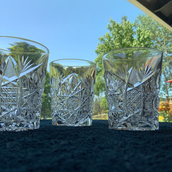 American Brilliant Cut Glass Tumbler Etsy