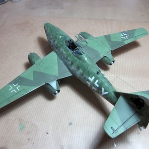 Built to order Messerschmitt Me 262 A2a 1/48 scale pro built model, plastic model, professionally built model, airbrushed and weathered