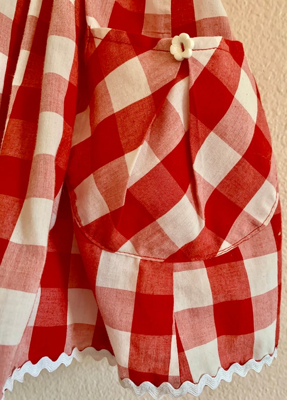 Vintage Handmade Gingham Toddler Dress - image 3