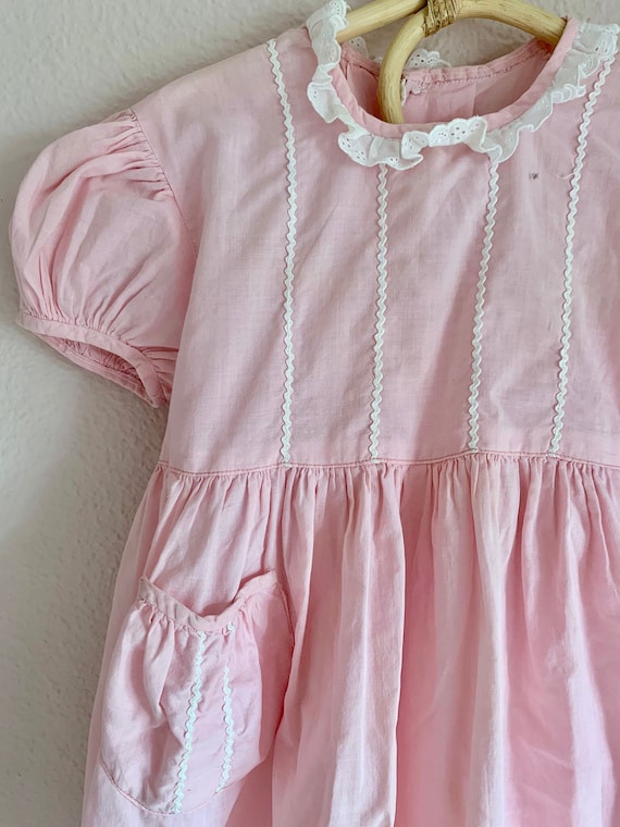 Antique Pink Scalloped Toddler Dress
