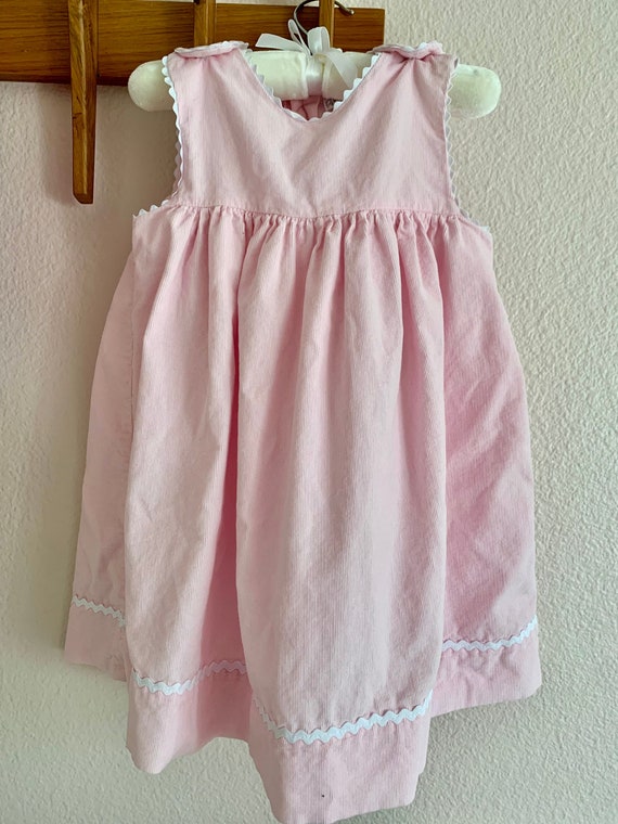Vintage Scallop Trim Corduroy Dress - image 2