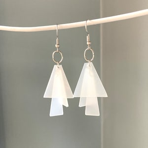 Upcycled Plastic Earrings, Triangle Geometric Earrings, Recycled Plastic Jewelry, Eco Friendly Gift for her, Sustainable Jewelry