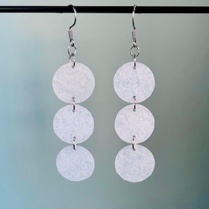 Recycled Bubble Plastic Earrings, Circle Drop Earrings, Handmade Jewelry, Eco Friendly Gifts for Her, Upcycled Reclaimed Jewelry