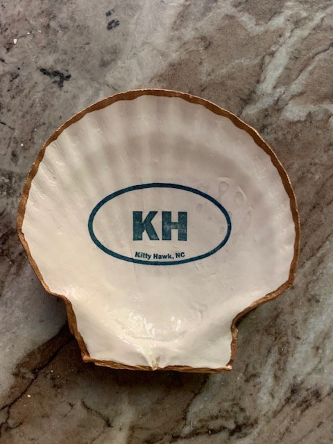 Kitty Hawk NC Scallop Shell Ring Holder, Trinket Dish - Etsy