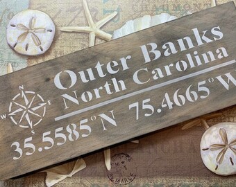 Outer Banks Wood Plank Sign / Mini Server