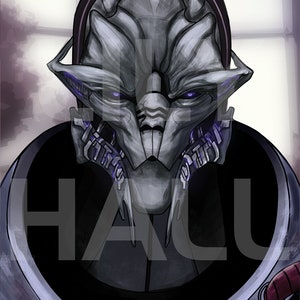 Saren Arterius - Impressão artística de Mass Effect A4
