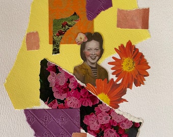 Original Collage - "Spring Flower II"