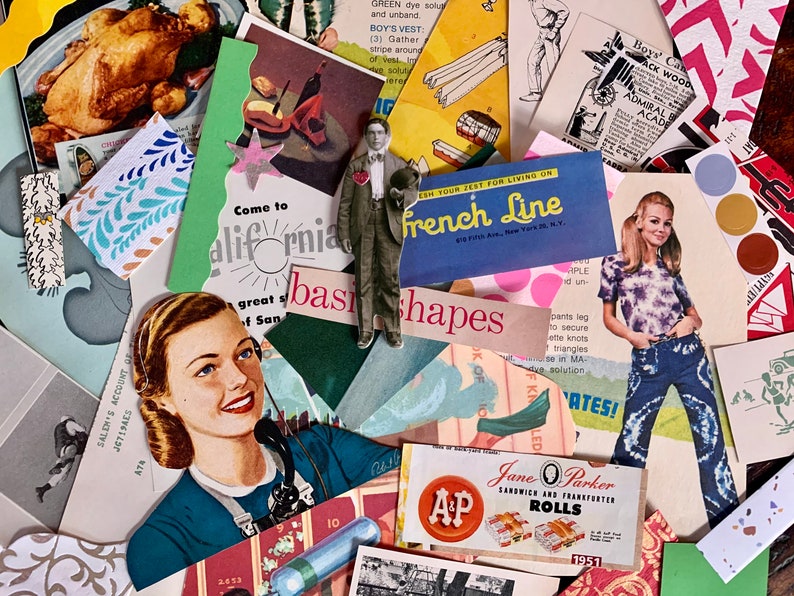 Mini Vintage Collage Kit Etsy