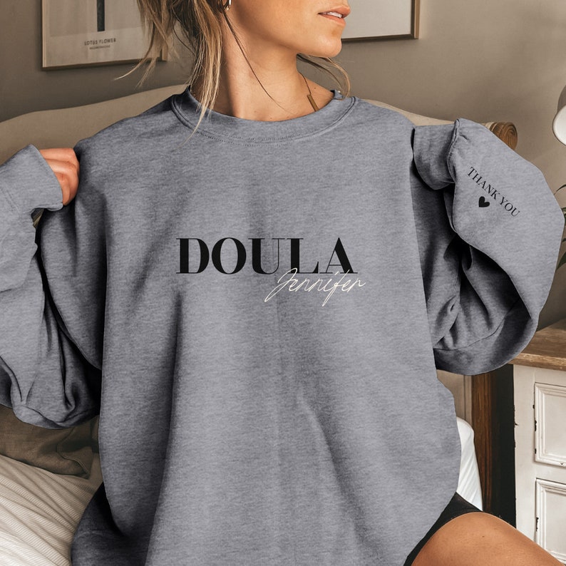 Personalized Doula Shirt, Custom Doula T-shirt, Doula Gift, Nurse Appreciation Gift, Midwife Tshirt, Labor and Delivery Nurse T shirt, Tee Graphite Heather