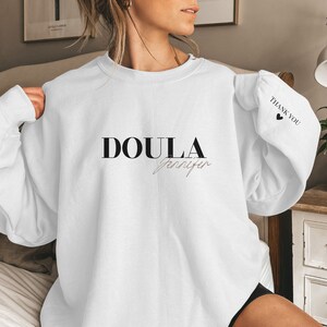 Personalized Doula Shirt, Custom Doula T-shirt, Doula Gift, Nurse Appreciation Gift, Midwife Tshirt, Labor and Delivery Nurse T shirt, Tee White