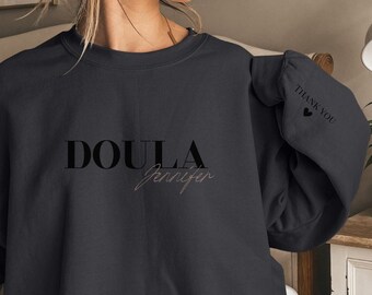 Personalisiertes Doula-Shirt, benutzerdefinierte Doula-T-Shirt, Doula-Geschenk, Krankenschwester-Anerkennungsgeschenk, Hebammen-T-Shirt, Arbeit und Lieferung Krankenschwester-T-Shirt