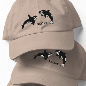 Embroidered Orca Whale Dad Hat, Killer whale cap, Killer Joke whale baseball hat, Orca Lover hat, Nautical gift, Ocean lover gift