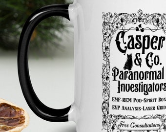 Casper & Co Ghost Hunting Mug, Gift for Ghost Hunter, Paranormal Investigator, Halloween Vibes, Funny Halloween, Gift for Coffee Lover