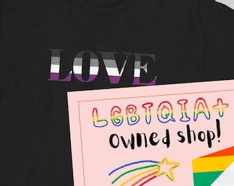 Gay Pride Asexual Flag Love shirt, Ace Pride tshirt, Love is Love shirt, Equality shirt, LGBTQ Gift, Queer shirt, Gift for him, her, or they