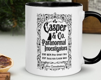 Ghost Hunting Mug Casper and Co., Regalo para Ghost Hunter, Investigador Paranormal, Vibraciones de Halloween, Divertido Halloween, Regalo para Amantes del Café