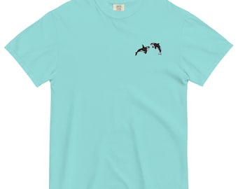 Camisa bordada Orca Whale Comfort Colors, camiseta unisex de ballena asesina, camisa Orca Lover, regalo náutico, regalo amante del océano, ballena asesina divertida