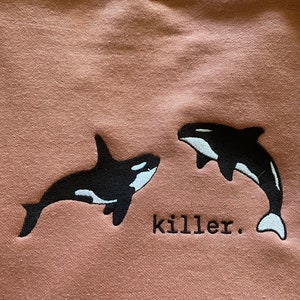 Embroidered Orca Whale sweatshirt, Killer whale pullover, Orca Lover shirt, Nautical gift, Ocean lover gift