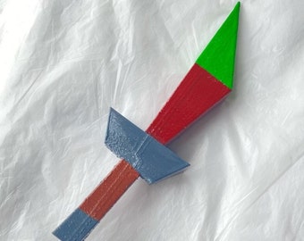 Daga de dragón de Runescape de la vieja escuela (DDS), modelo impreso en 3D y pintado a mano (OSRS)