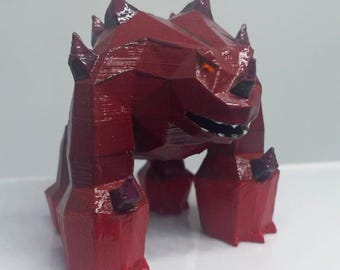 Modelo TzTok-Jad impreso en 3D y pintado a mano de la vieja escuela de RuneScape (OSRS)
