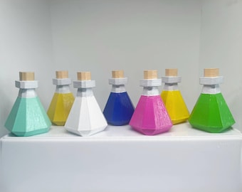 Pociones variadas de RuneScape de la vieja escuela, modelo impreso en 3D y pintado a mano (OSRS)