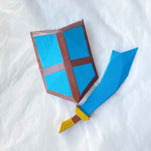 Old School Runescape Scimitar and Shield kit *all variations available* 3D Printed Hand-painted Miniature Model (OSRS)