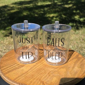 Qtip and cotton ball holder set