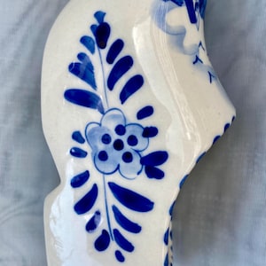 Delft ceramic hand painted blue - white boot, and clogs, windmill, dutch shoe, Holland