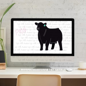 Black show bull, show cattle, stock show, instant digital download, showing, livestock