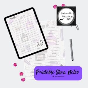 Stock show pig notes, pig, livestock, instant digital download, printable, showing, show mom