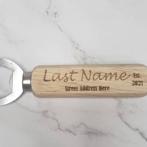 Engraved Bottle Opener Personalized Gift Party Favors Housewarming Gift for Home Buyer Gift For Couple Buying Home