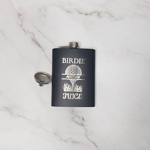 Engraved Flask 8oz with funnel Personalized Gift Golf Gift for a Golfer Birdie Gift