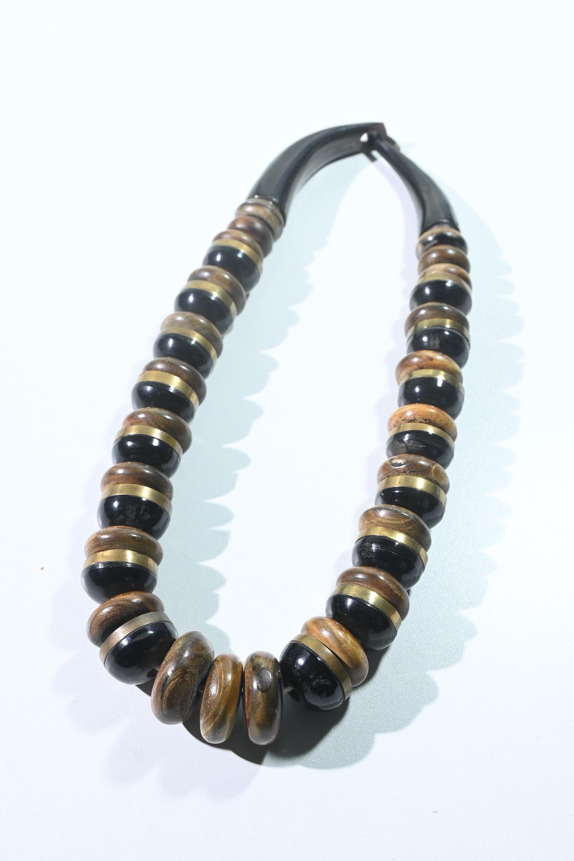 Gerda Lynggaard? wood and brass necklace