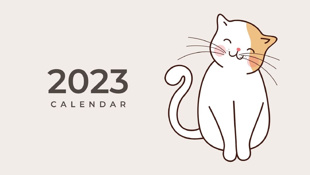 2023-cats-calendar-printable-sunday-start-butterflies-wall-etsy