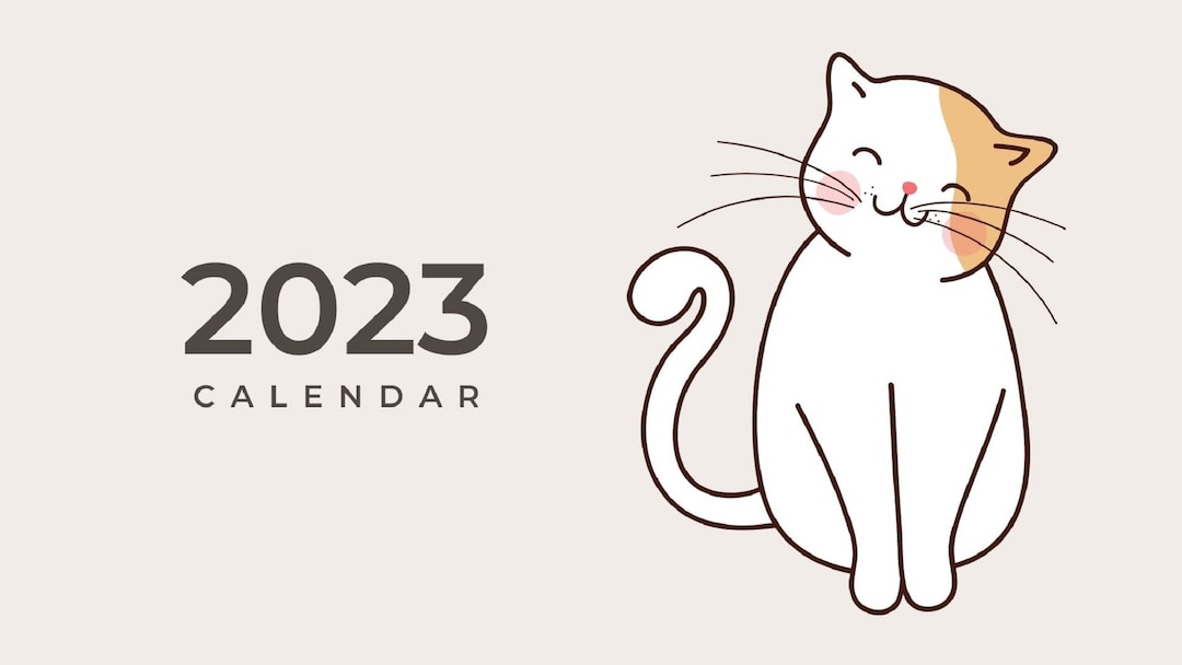 2023-cats-calendar-printable-sunday-start-butterflies-wall-etsy